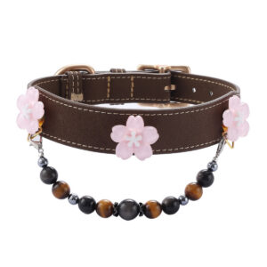 GZ5A8464 Pink flower pet collar