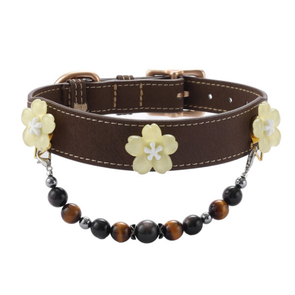 Yellow flower pet collar