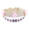Pink flower pet collar