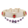 Vintage-style gemstone pet collar